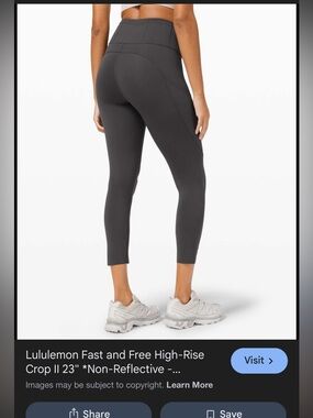 Lululemon High-Rise Fast and Free Crop - Black
